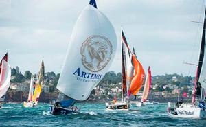 At 1600 on Sunday 21st June, the 39 boat Figaro fleet raced off the start line for the final time. The weather was perfect for the race, with plenty of wind to fill the sails of the boats on their journey to Dieppe - 2015 Solitaire du Figaro – Eric Bompard Cachemire photo copyright Lloyd Images taken at  and featuring the  class