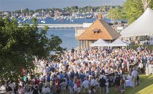 New York Yacht Club hosted over 1,000 sailors for cocktails and dinner on the expansive grounds of its waterfront Harbour Court clubhouse photo copyright  Rolex/Daniel Forster http://www.regattanews.com taken at  and featuring the  class