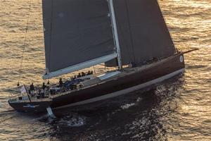 Magic Carpet Cubed, GBR slowly approaching the Giraglia Rock - 2015 Giraglia Rolex Cup photo copyright  Rolex / Carlo Borlenghi http://www.carloborlenghi.net taken at  and featuring the  class