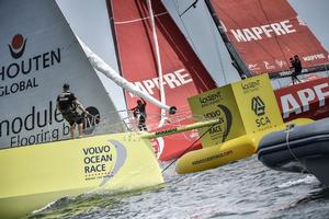 Buoy rounding Team Brunel and MAPFRE - Volvo Ocean Race - Lorient In-Port Race photo copyright Ricardo Pinto / Volvo Ocean Race taken at  and featuring the  class