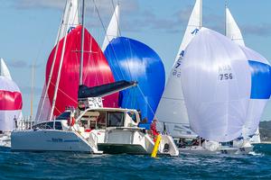 Tight finishing for the Committee  - Marinepool 19th Etchells Australasian Championship photo copyright Teri Dodds http://www.teridodds.com taken at  and featuring the  class