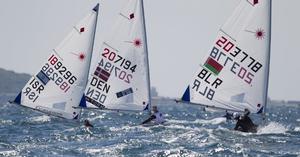 The Women's One Person Dinghy (Laser Radial) fleet at day one - 2015 ISAF Sailing WC Weymouth and Portland photo copyright onEdition http://www.onEdition.com taken at  and featuring the  class