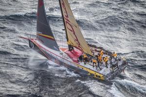 June 09,2015. Abu Dhabi Ocean Racing passing by Costa da Morte - Coast of Death - in Spanish waters during Leg 8 to Lisbon. photo copyright  Ainhoa Sanchez/Volvo Ocean Race taken at  and featuring the  class