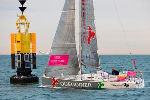 Les Figaros Beneteau au passage de la bouee Owers lors de la 4eme etape - 2015 Solitaire du Figaro – Eric Bompard Cachemire photo copyright Alexis Courcoux taken at  and featuring the  class