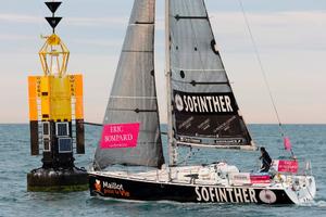Les Figaros Beneteau au passage de la bouee Owers lors de la 4eme etape - 2015 Solitaire du Figaro – Eric Bompard Cachemire photo copyright Alexis Courcoux taken at  and featuring the  class