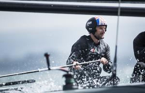 Sultanate of Oman GC32 foiling catamaran in action on the final day - 2015 JP Morgan Round the Island Race photo copyright Lloyd Images taken at  and featuring the  class