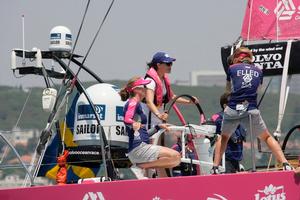Princess at the helm - Volvo Ocean Race 2014-15 photo copyright Marco Nascimento / Volvo Ocean Race taken at  and featuring the  class