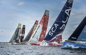 Fleet in action - 2015 Volvo Ocean Race photo copyright Ricardo Pinto / Volvo Ocean Race taken at  and featuring the  class