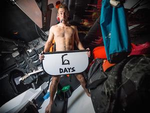 A ‘nauti’ Nick saying just six more days until Newport - See more at: http://sailcouture.com/meet-nick-dana-of-team-alvimedica-us-entry-in-the-volvo-ocean-race-2/#sthash.niSmKUdT.dpuf - Volvo Ocean Race 2015 photo copyright  Amory Ross / Team Alvimedica taken at  and featuring the  class