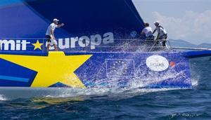Teamwork at the bow of ESIMIT EUROPA 2, SLO - 2015 Giraglia Rolex Cup photo copyright  Rolex / Carlo Borlenghi http://www.carloborlenghi.net taken at  and featuring the  class