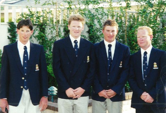 Sara_Tucker_2001 RNZYS YTP Governor's Cup winners: Simon Minoprio, Ryan Houston, Justin Ferris with Coach Kevin Peet © Sara Tucker