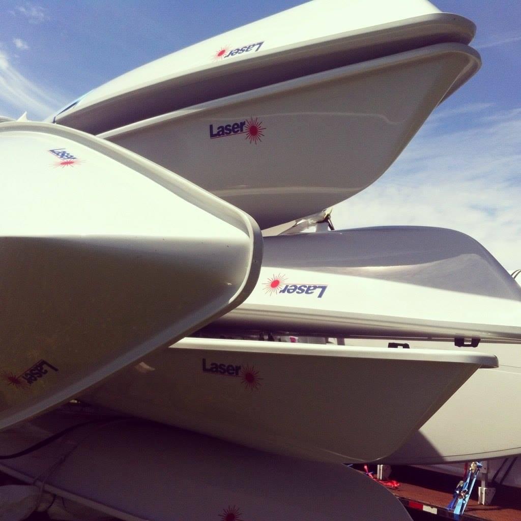 Lasers arrive for the start of the 2015 Laser Worlds in Kingston, Canada