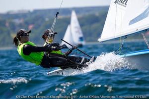 Jo Aleh and Polly Powrie in action scoring back to back wins on Day 4 of the 2015 European Womens 470 Championships photo copyright 470 European Championships taken at  and featuring the  class