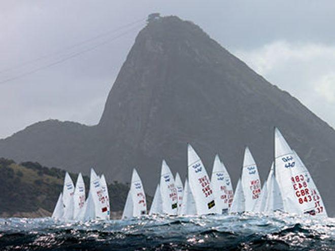 Racing under Sugarloaf Mountain's shadow - 2015 Aquece Rio International Sailing Regatta &copy; ISAF 
