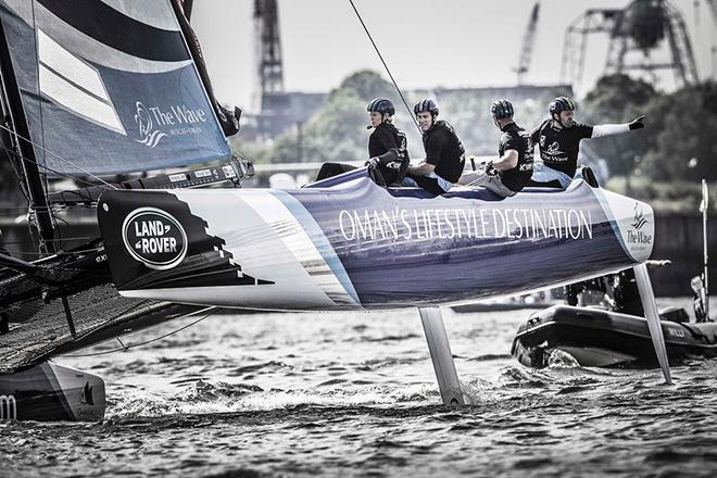 Leigh McMillan checks out the race course on board The Wave, Muscat  © Jesus Renedo / OC Sport