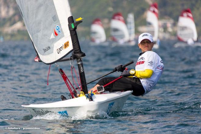 Fleet in action at Circolo Vela Arco - 2015 Europeans O’pen Bic © Fotofiore promovideo