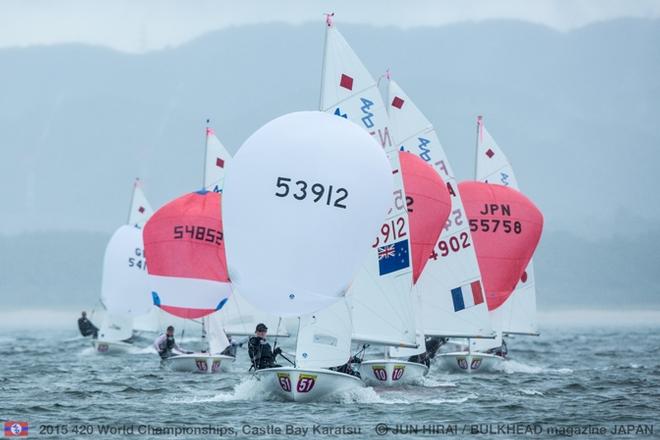 420 Ladies downwind - 2015 420 World Championships © Jun Hirai / BULKHEAD Magazine