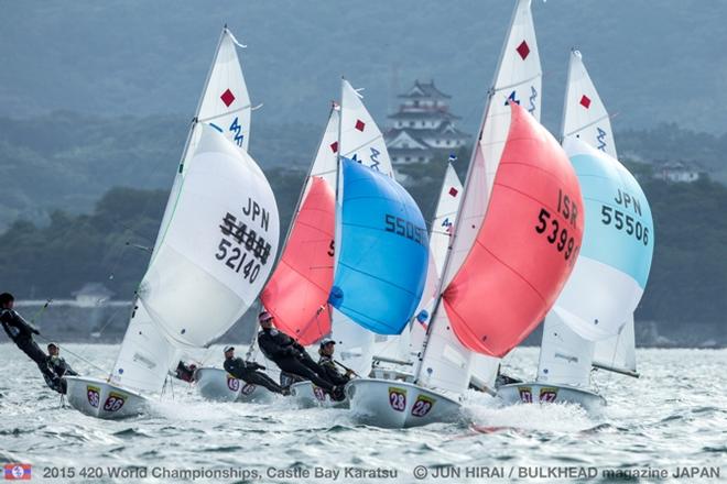 Fleet downwind - 420 World Championships 2015 &copy; Jun Hirai / BULKHEAD Magazine
