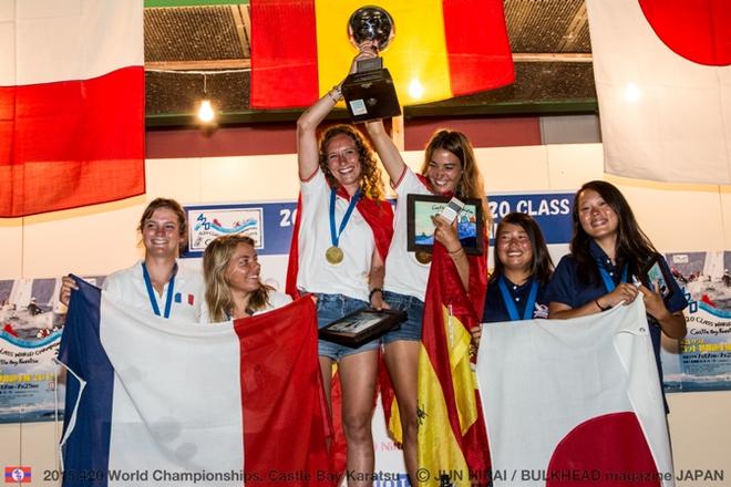 420 Ladies Podium finishers - 2015 420 World Championships © Jun Hirai / BULKHEAD Magazine