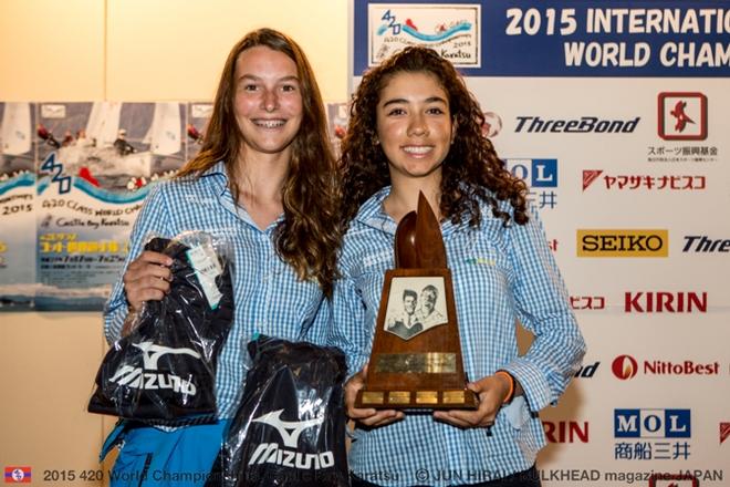 Huck Scott Trophy recipients - Olivia Belda/Marina Anrdt (BRA) - 2015 420 World Championships © Jun Hirai / BULKHEAD Magazine