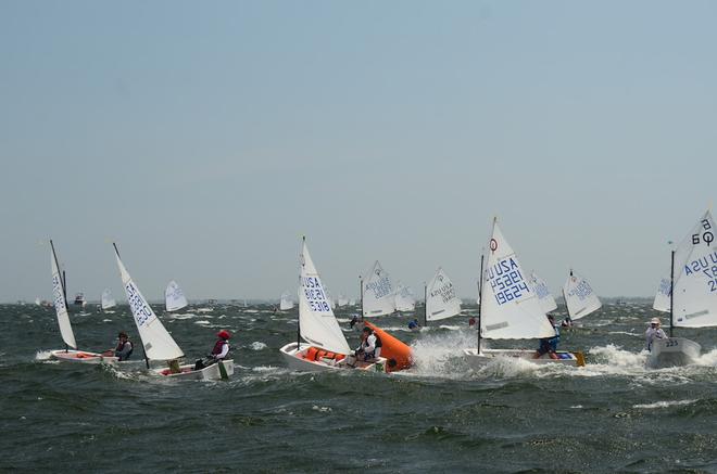 Leeward mark rounding at the USODA National Championship. Wet and wild © Talbot Wilson