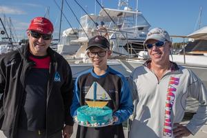 2015 B2K race Zack Austin suprise birthday cake, David on the right - 2015 Brisbane to Keppel Tropical Yacht Race photo copyright Luke Van der Kamp / VDK Imaging taken at  and featuring the  class