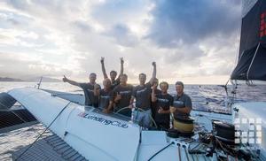 End of run celebrations - Lending Club 2 - Course record attempt - July 2015 - Long Beach to Honolulu photo copyright .... taken at  and featuring the  class