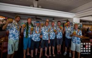 Celebrations in the yacht club after their record run - Lending Club 2 - Course record attempt - Long Beach to Honolulu - July 2015 photo copyright .... taken at  and featuring the  class