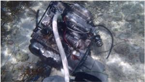The engine that went through the fractured hull was retrieved from the reef. photo copyright Pantaenius www.pantaenius.com.au taken at  and featuring the  class