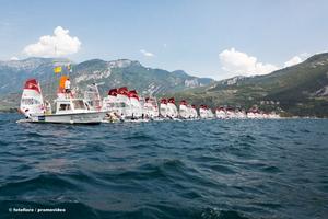 Fleet in action at Circolo Vela Arco - 2015 Europeans O’pen Bic photo copyright Fotofiore promovideo taken at  and featuring the  class