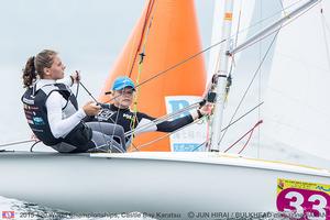 Sofia Giondi/Giulia Gatta (ITA) on tiebreak at front of 420 Ladies fleet photo copyright Jun Hirai / BULKHEAD Magazine taken at  and featuring the  class
