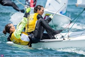 Marta Garrido/Maria Jesus Davila (ESP-54986) - 420 Ladies Leaders - 2015 420 World Championships photo copyright Jun Hirai / BULKHEAD Magazine taken at  and featuring the  class