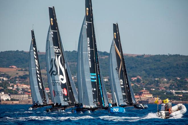 The fleet began hull flying in today's later races - 2015 Trofeo di Roma © Guilain Grenier/Bullitt GC32 Racing Tour