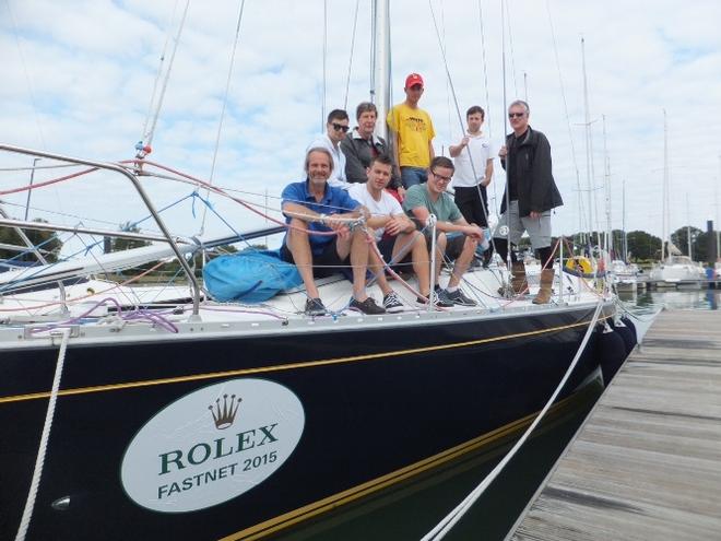 Persephone of London and Fastnet crew. Nigel and Tim Goodhew (bottom and top left) - 2015 Rolex Fastnet Race © Susan Rainger