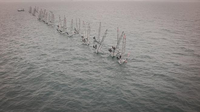 RS800 fleet start aerial view - 2015 Volvo Noble Marine RS800 National Championship © Seb Godsmark