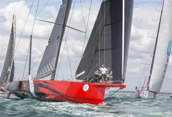 Jim Clark and Kristy Hinze Clark's 100ft Comanche - Rolex Fastnet Race 2015 ©  Rolex/Daniel Forster http://www.regattanews.com