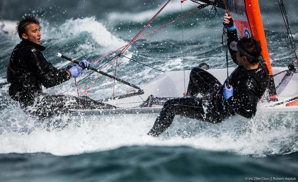 Battle stations - 2015 29er Worlds, Day 2 ©  Robert Hajduk / shuttersail.com http://shuttersail.com/