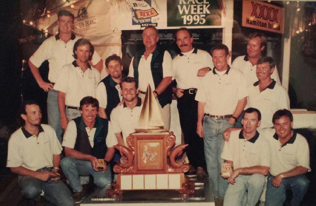 Bob Steel, Neil Newton, Michael Fountain, and Jamie MacPhail still part of it all, almost 20 years later to the day! photo copyright Media Services taken at  and featuring the  class