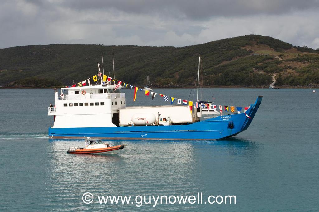 Even the island barge joined in - Concours d'Elegance, Audi Hamilton Island Raceweek 2015 © Guy Nowell http://www.guynowell.com