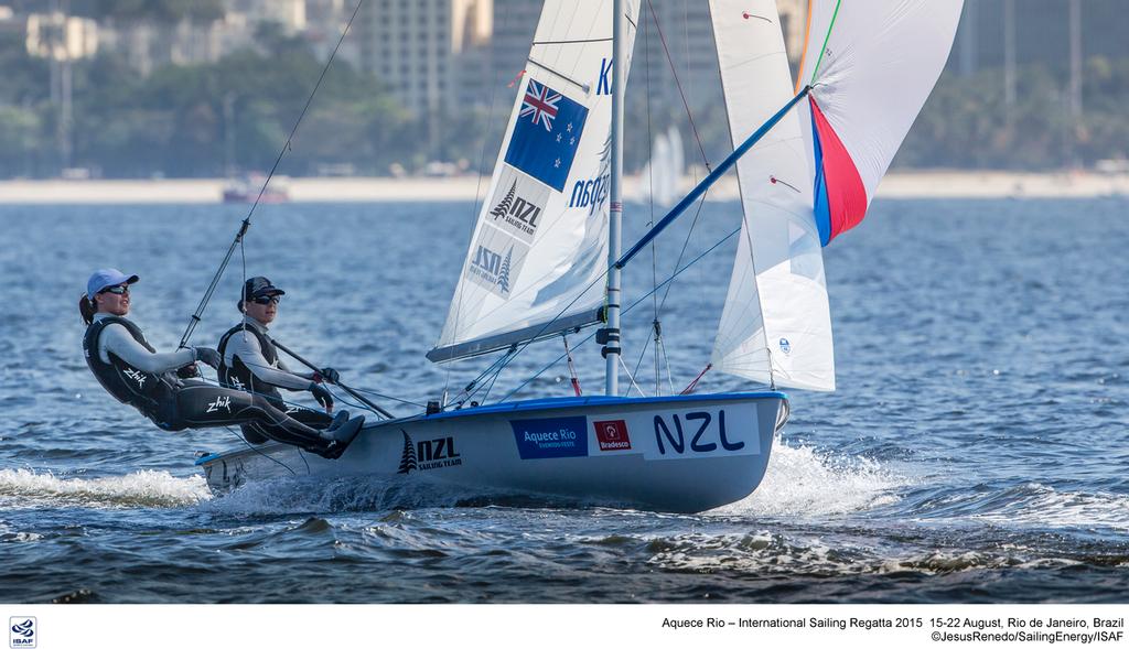 Jo Aleh and Polly Powrie  - Day 3 Pre-Olympics Aquece Rio – International Sailing Regatta 2015 <br />
 © Yachting NZ/Sailing Energy http://www.sailingenergy.com/