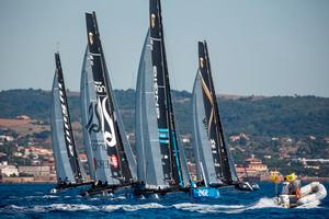 The fleet began hull flying in today's later races - 2015 Trofeo di Roma photo copyright Guilain Grenier/Bullitt GC32 Racing Tour taken at  and featuring the  class