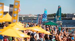 Act 6, Saint Petersburg - Day Four - Stadium - In 2016 the fleet will race close to shore in iconic stadiums around the world - 2015 Extreme Sailing Series photo copyright Lloyd Images taken at  and featuring the  class