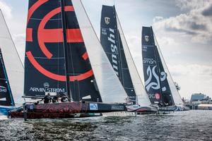 ARMIN STROM at the start - 2015 Bullitt GC32 Racing Tour - Sailing Cup Kiel photo copyright Sander van der Borch / Bullitt GC32 Racing Tour taken at  and featuring the  class