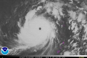 Visible satellite image of Typhoon Soudelor on Monday morning ET photo copyright NOAA taken at  and featuring the  class