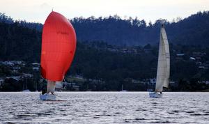 Ciao Baby II had a big lead at the end of the first leg of the RYCT's winter race on the Derwent. photo copyright  Peter Campbell taken at  and featuring the  class