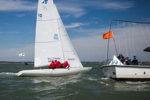 The Royal Hong Kong Yacht Club team sailing to victory in the opening race of the Etchells Invitational Regatta for the Gertrude Cup photo copyright Emma Louise Wyn Jones Photography taken at  and featuring the  class