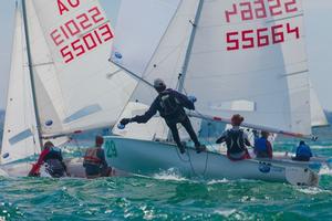 Mara Turin/Matija Kocjancic (SLO) in the 420 U17 fleet - 2015 420 and 470 Junior European Championships photo copyright Viktor Nalbantov taken at  and featuring the  class