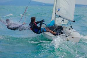 420 Racing - 2015 420 and 470 Junior European Championships photo copyright Viktor Nalbantov taken at  and featuring the  class