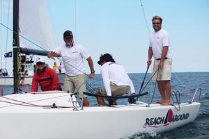 Thomas Bowen's reach around leads day one - 2015 J/70 Great Lakes Championship photo copyright Carly Oosten taken at  and featuring the  class