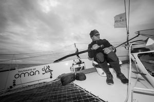 Sultanate of Oman MOD70 Trimaran skippered by Sidney Gavignet (FRA) shown here at the start - 2015 Rolex Fastnet Race photo copyright Lloyd Images taken at  and featuring the  class